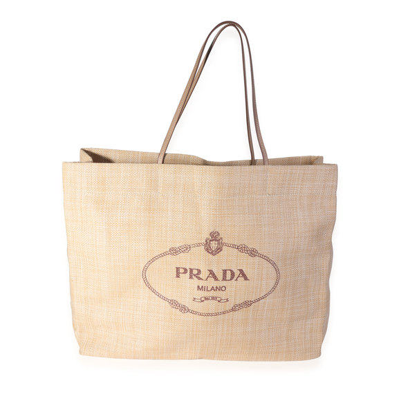 Prada Handbags - Prada Natural Raffia Paglia Tote